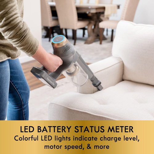 Kenmore DS4095 Cordless Stick Vacuum - Lightweight 2-Speed Power Control, LED Headlight, Handheld Conversion for Hardwood & Carpet Cleaning - Gold