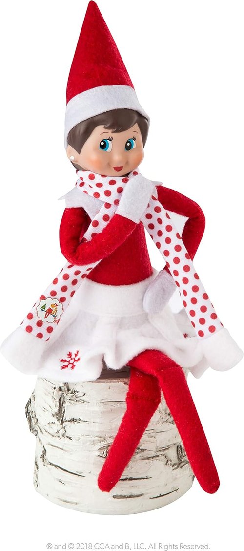 Elf On The Shelf | Claus Couture Collection Snowflake Skirt & Scarf - Red & White Holiday Outfit