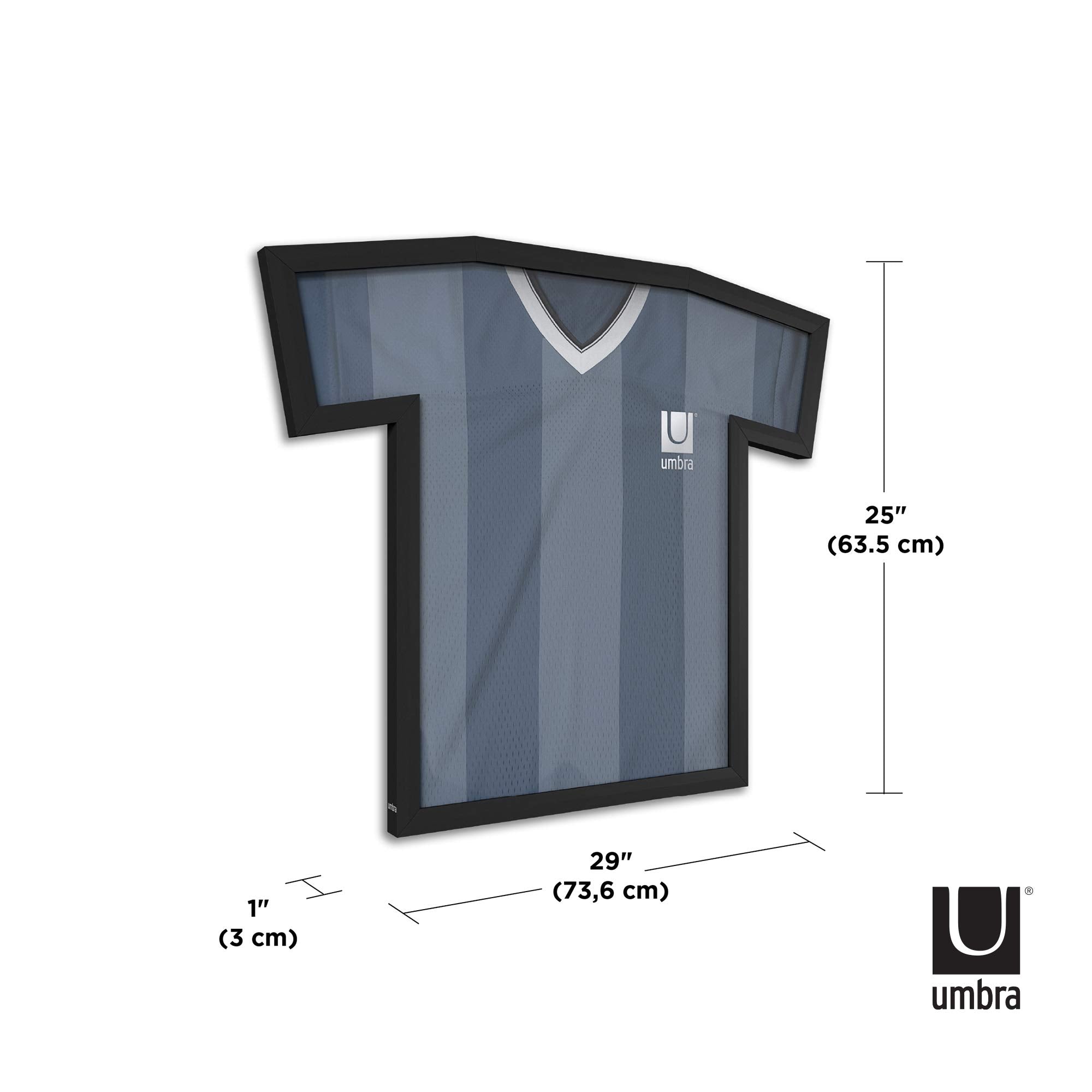 Umbra T-Frame, Unique T-Shirt Display Case to Showcase Adult Sized T-Shirts (Small to Large), Black