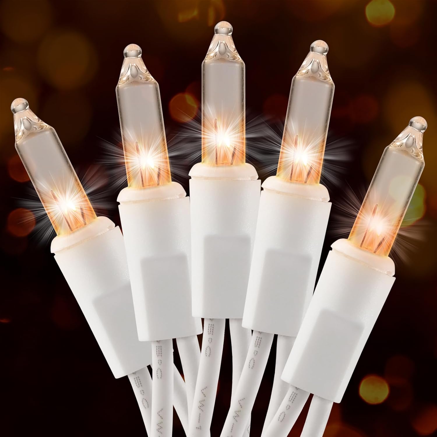 Skiennix Christmas Lights - 50 Count Clear White Mini String Lights | 13ft Warm White for Indoor/Outdoor Decor