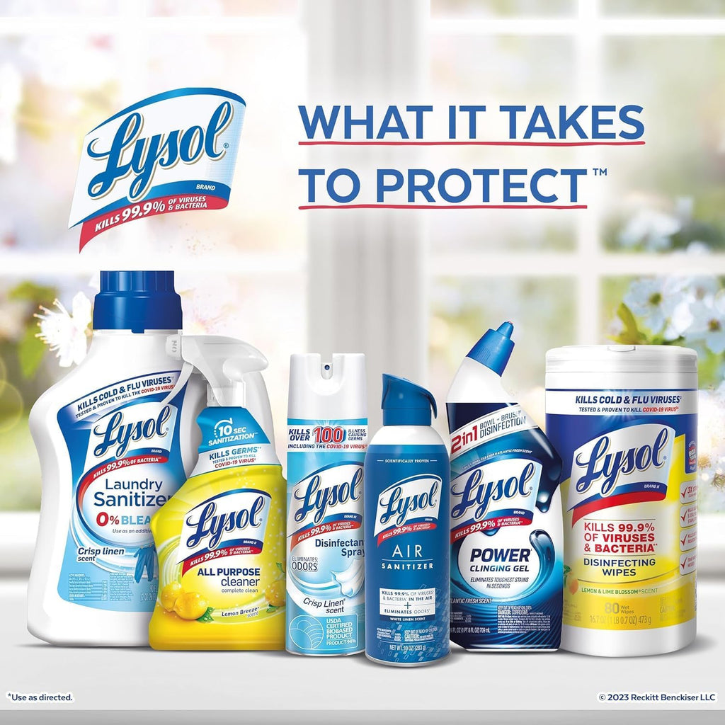 Lysol Toilet Bowl Cleaner Gel - Powerful Disinfectant & Stain Remover - 24oz (Pack of 2)