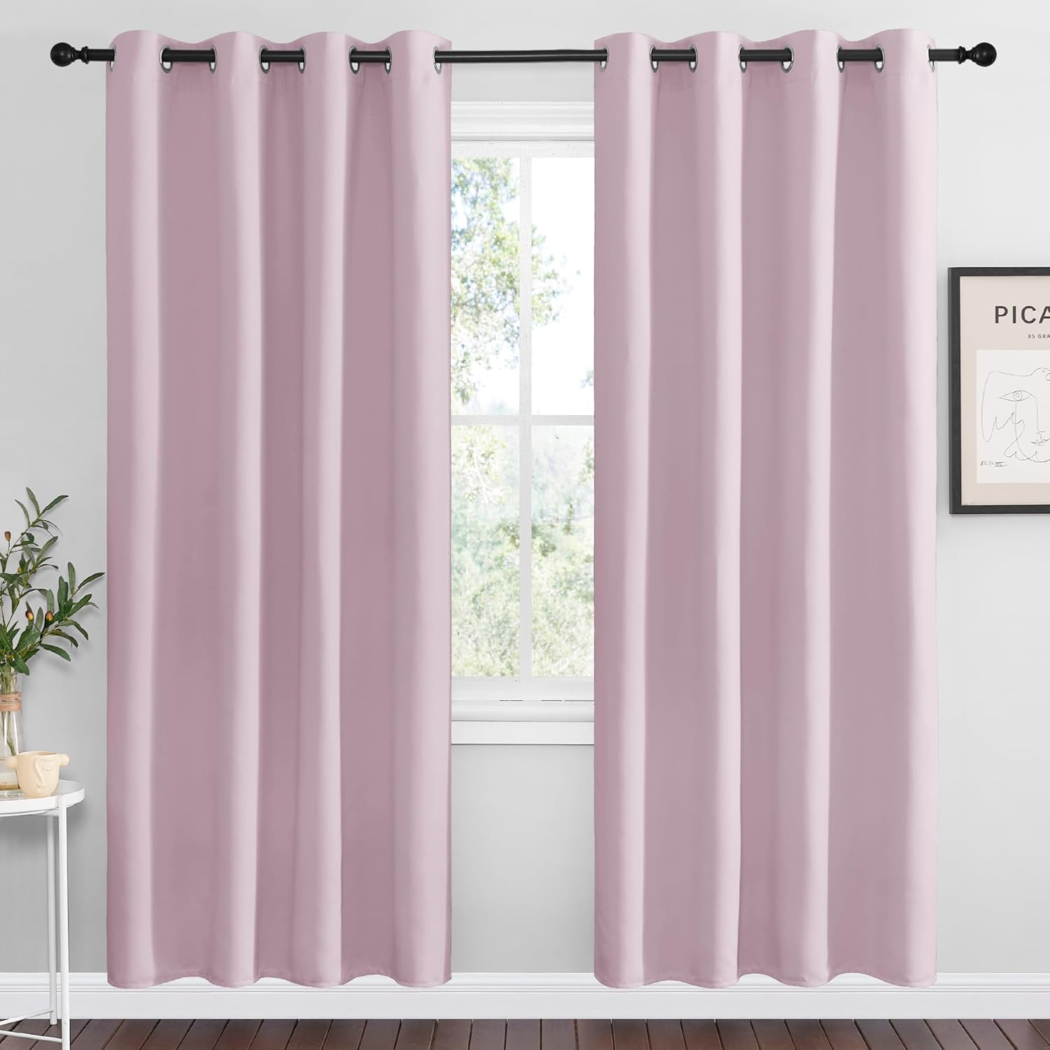 NICETOWN Baby Pink Blackout Curtains - Thermal Insulated Drapes for Bedroom | 78 Inches Long, 55 Inches Wide