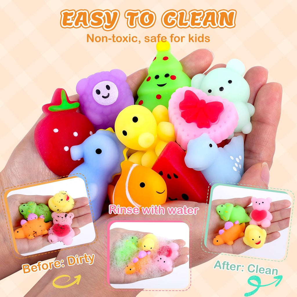 VISCOO 40 Pack Squishy Toys - Kawaii Mochi Party Favors for Kids | Perfect Easter Basket Stuffers