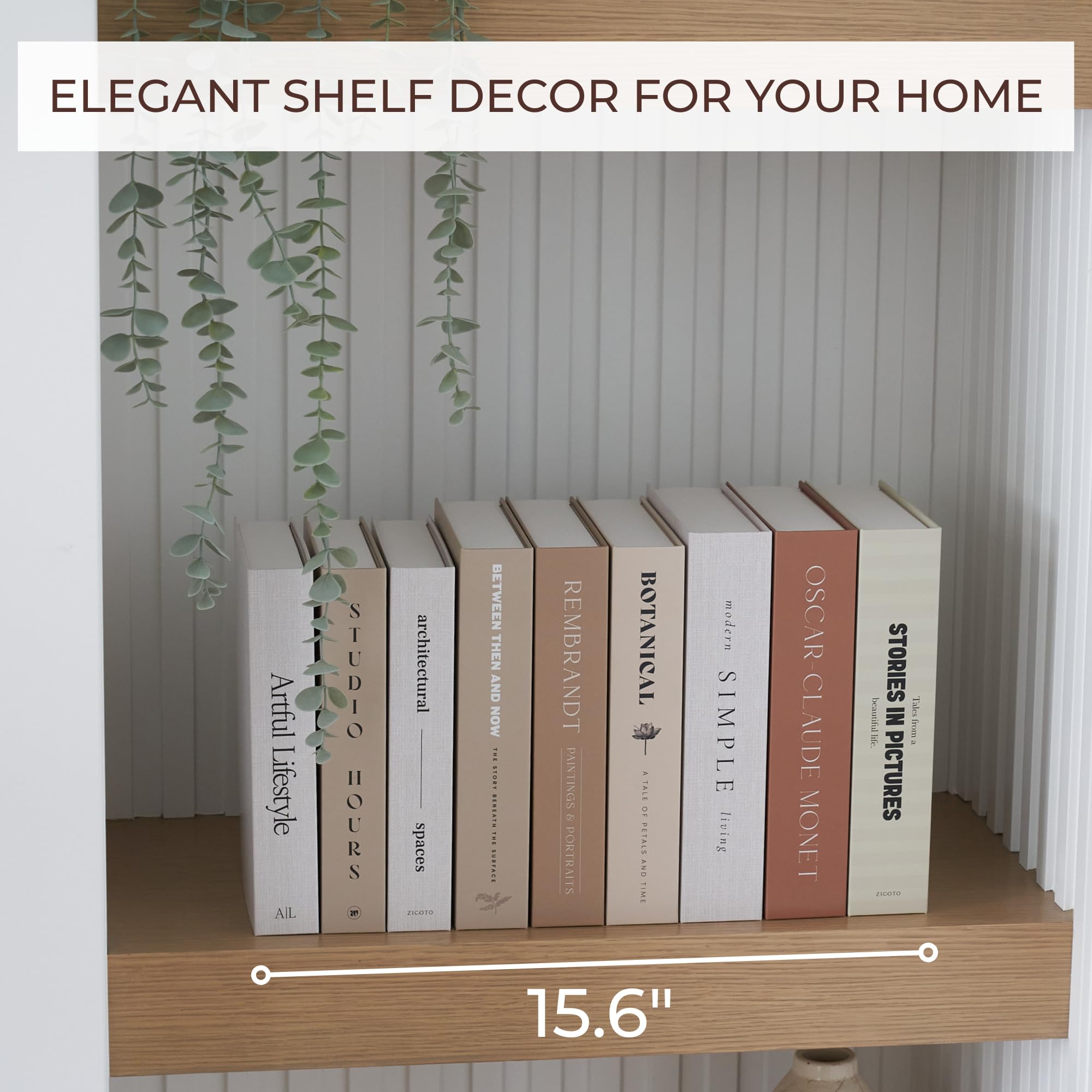 Beautiful Decorative Books - Set of 9 Boxes Enhance Your Coffee Table, Bookshelf or Mantel Shelf Decor - Aesthetic Fake/Faux Books for Modern Home Decoration, Photo Storage and as a Keepsake Box