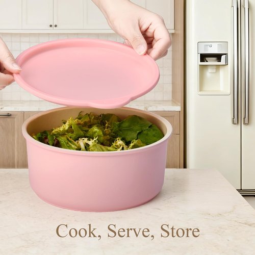 CAROTE Nonstick Cookware Set - 19-Piece Induction Pots and Pans with Detachable Handle | Oven Safe, Pink