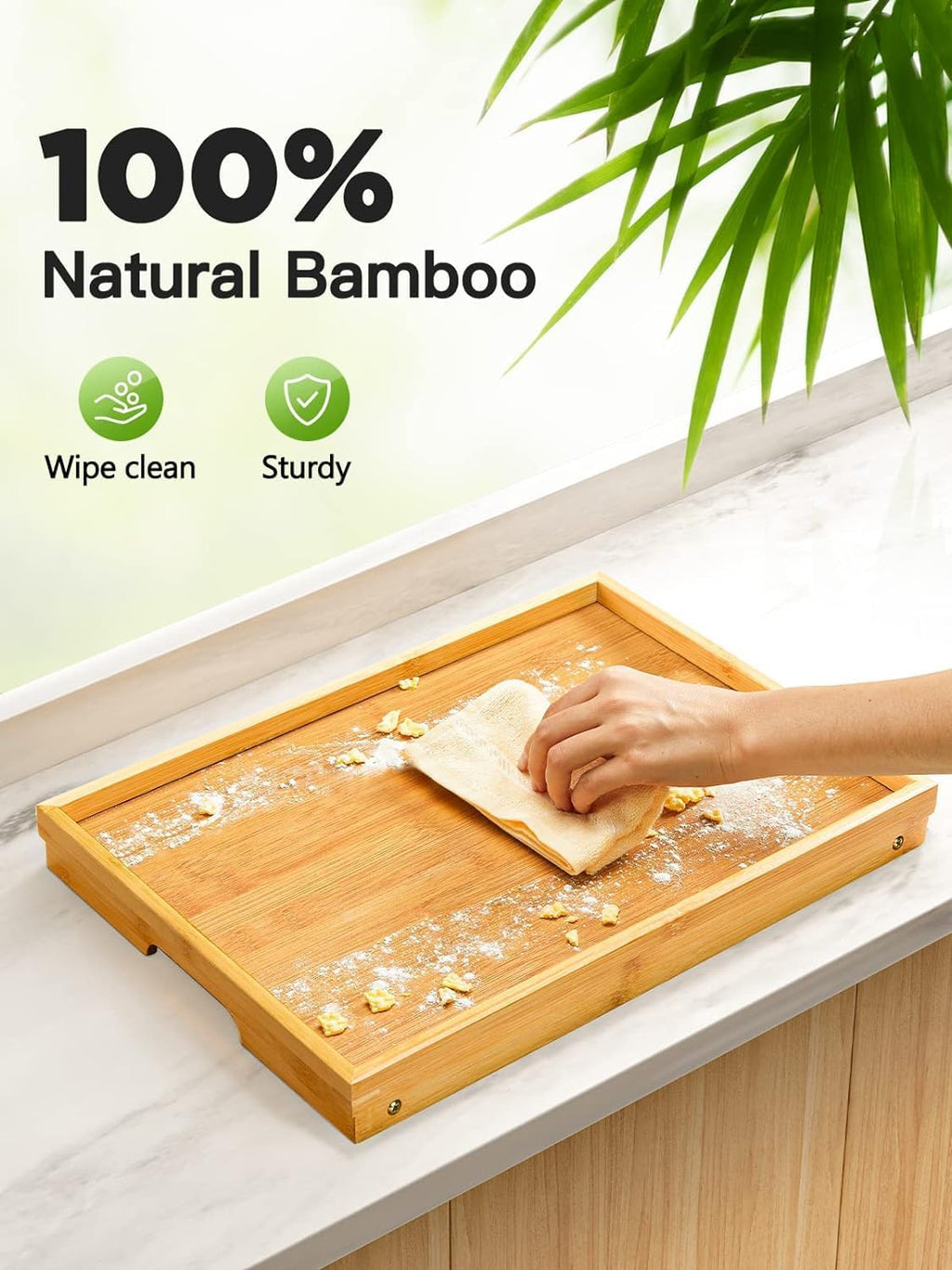 Pipishell Bamboo Bed Tray Table - Foldable Legs for Breakfast, Laptop Desk & Snack Use | Versatile Design