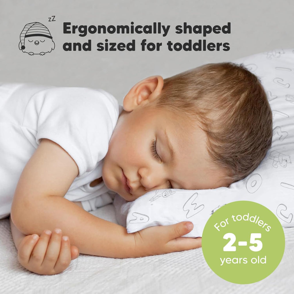 My Little Dreamy Toddler Pillow - Organic Cotton Travel Pillowcase, Soft & Breathable, 13x18 Inches