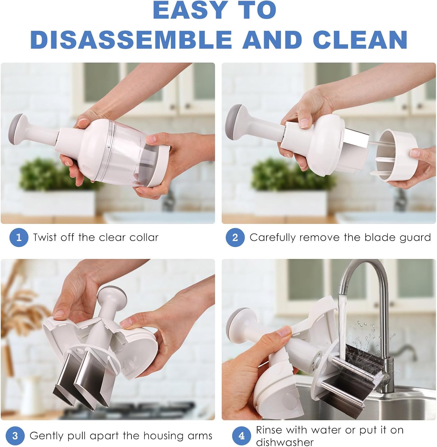 Skiennix Vegetable Chopper - Manual Food Cutter for Onion, Salad, Garlic & Nuts | Dishwasher Safe, White