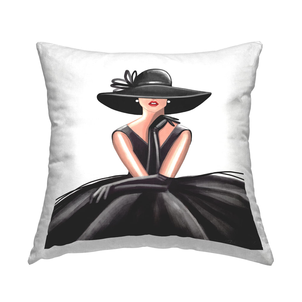 Stupell Industries High End Fashion Glam Pose Luxurious Black Dress Design by Elizabeth Tyndall