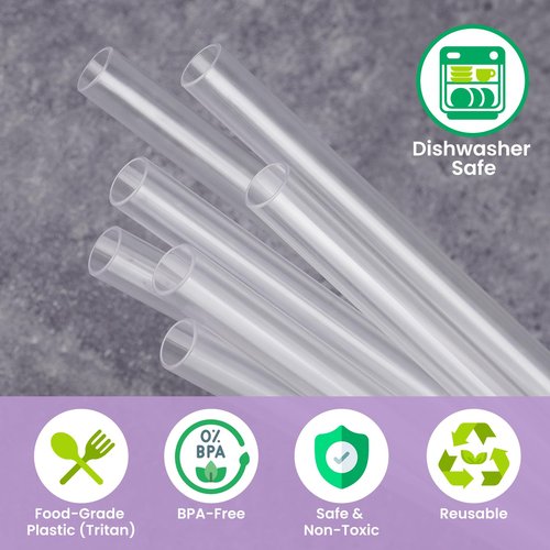 NiHome 8PCS Tritan Drinking Straws Fit for Owala Water Bottle, 4 Lengths Plastic Reusable Straws Fit for FreeSip 19oz 24oz 32oz 40oz, Tritan 25oz, Kids’ FreeSip 16oz, Brushes & Storage Bag (Clear)