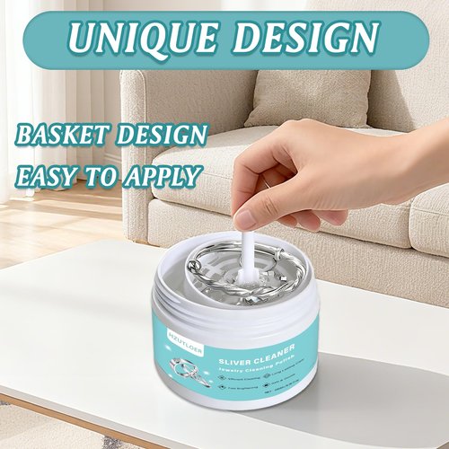 Hzutloer Silver Polish Cleaner,Jewelry Cleaner Tarnish Remover,Safe & Gentle,No Rinse,for Materials of Sterling Silver,Gold,Platinum,6.73 Fl Oz