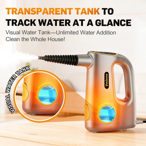 Handheld Pressurized Steam Cleaner for Home - 15s Heat-Up 3-Level Adjustable Steam Cleaner with 14pcs Accessories, Multi-Surface Steamer for Cleaning Car Detailing, Tile, Grout, Chemical-Free