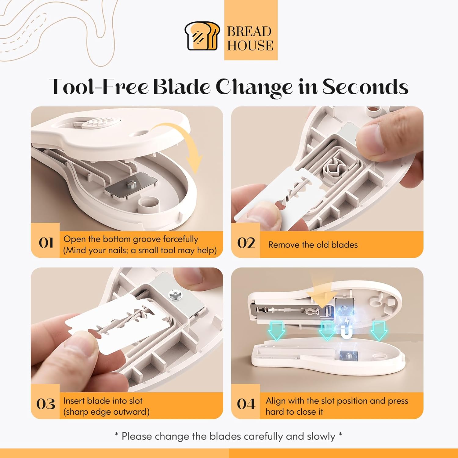 Skiennix Bread Lame - Magnetic Sourdough Scoring Tool with 5 Replaceable Blades | Perfect for Baking