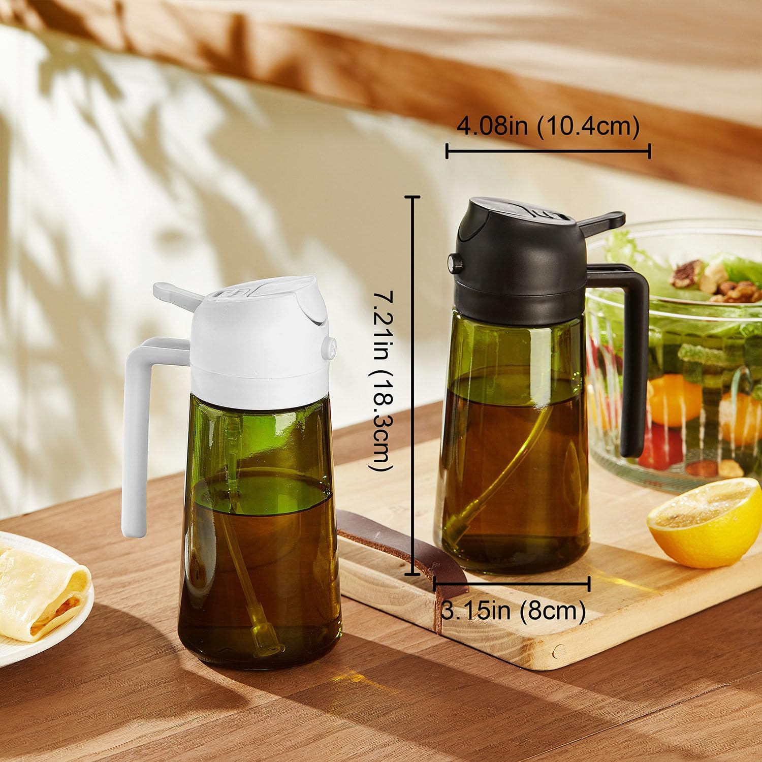 TrendPlain - Olive Oil Dispenser Bottle 16oz | Kitchen Gadget & Air Fryer Accessory - Green