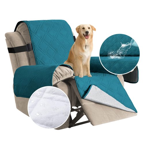 H.VERSAILTEX 100% Waterproof Recliner Chair Cover - Non-Slip Dog Chair Cover with Elastic Straps - Washable Furniture Protector for Pets, Dogs (Dark Teal)