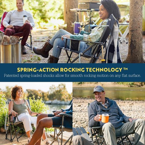 GCI Outdoor Kickback Rocker - Portable Outdoor Rocking Chair with Beverage Holder | Comfortable Design