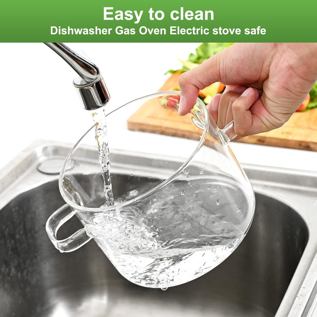 Glass Pots for Cooking on Stove, 1.5L/50OZ Glass simmer pot with Lid,High Borosilicate Pot pourri Simmer Pot, Heat-Resistant Suitable for Pasta, Soup, Milk, Fruit, Tea (1.5, Liters)