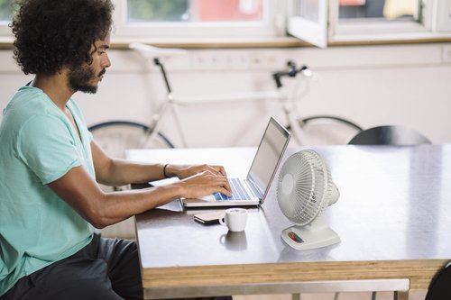 Lasko Personal Table Fan with Storage Tray, 2 Quiet Speeds, Tilt-Back Fan Head for Home Office, Bedroom, 6", White, 2002W