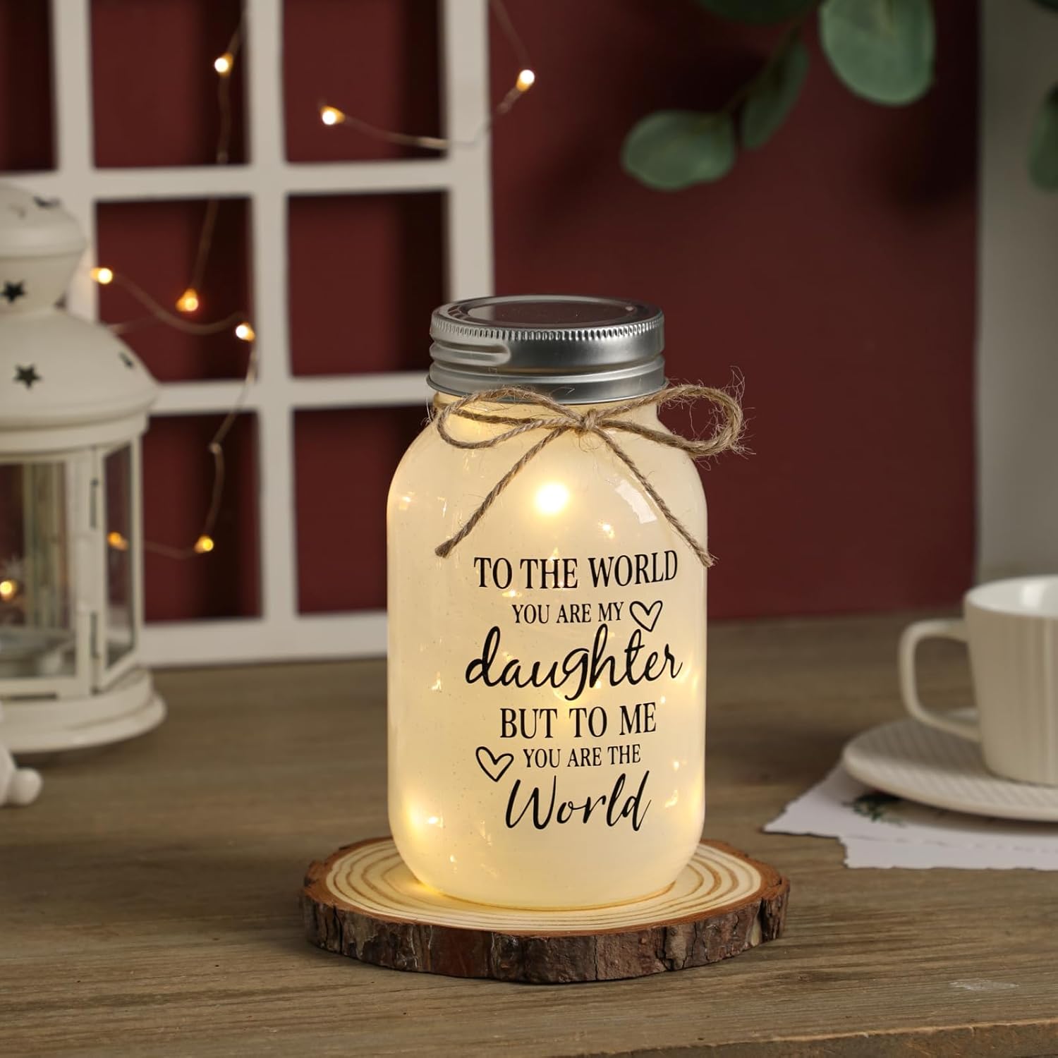 Maracco 30 oz Large Mason Jar Night Light - Thoughtful Gifts for Daughters from Mom & Dad | Perfect for Birthdays, Weddings, Graduations