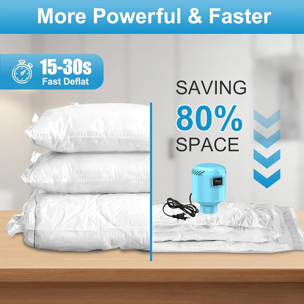 Skiennix Electric Vacuum Pump - Portable Storage Bag Sealer for Clothing & Bedding - Blue (No Bags)