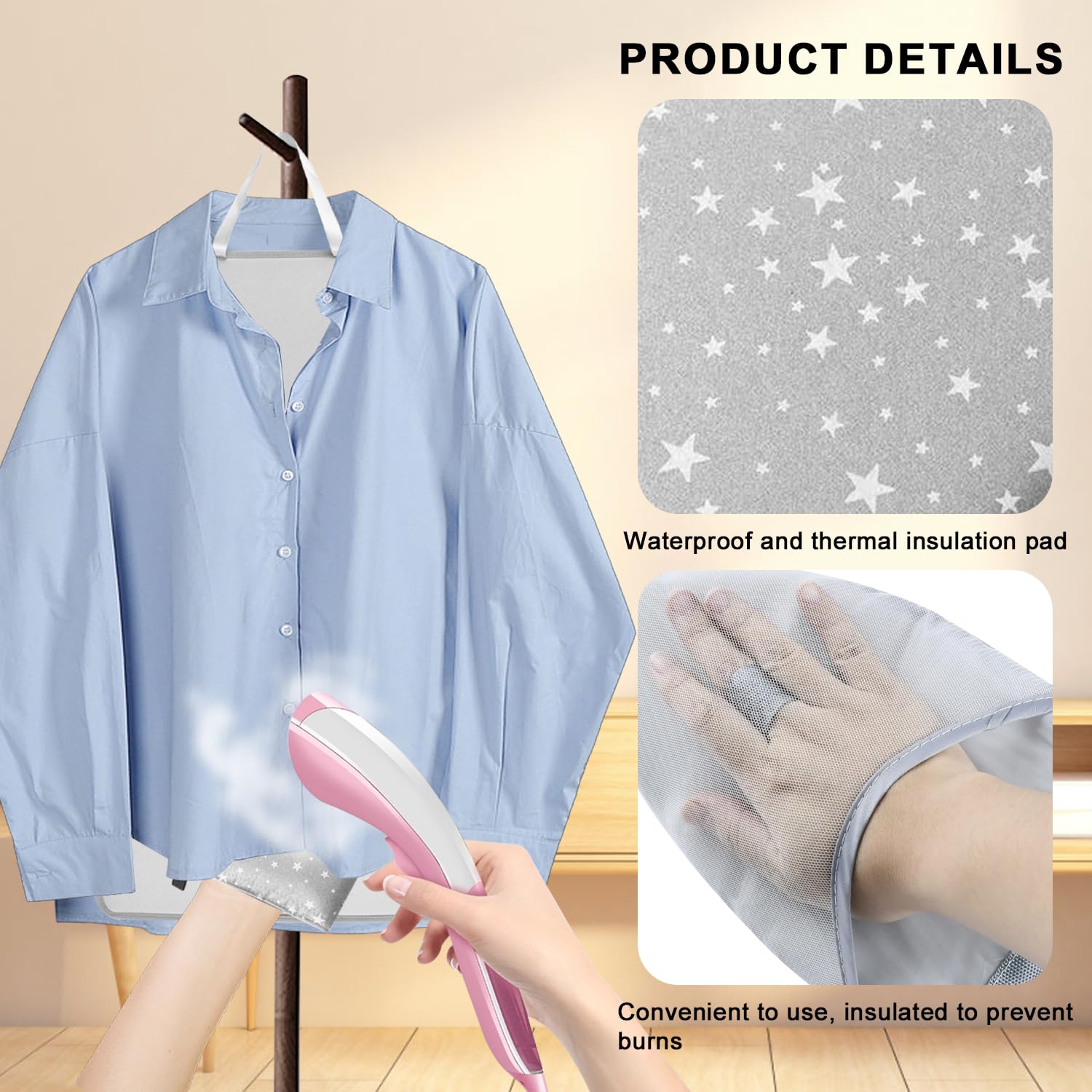 Steamer Board for Clothes with Ironing Glove, Stand for Steaming Clothes, Garment Steamer Pad Portable Ironing Board Included Lint Remover & Storage Bag for Suits Shirts Coats Portable Travel Home Use