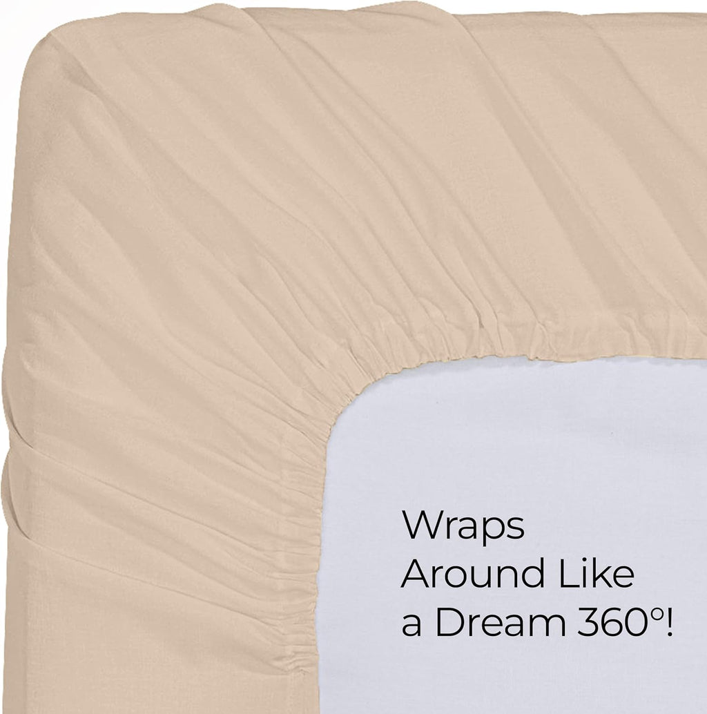 Utopia Bedding Full Fitted Sheet - Soft Microfiber - Deep Pocket - Fade Resistant - Beige