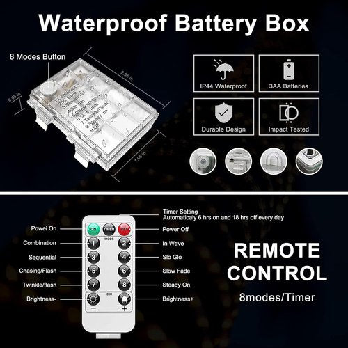 JMEXSUSS Battery Operated Rope Lights - Versatile Curtain Lights for Indoor & Outdoor Decor
