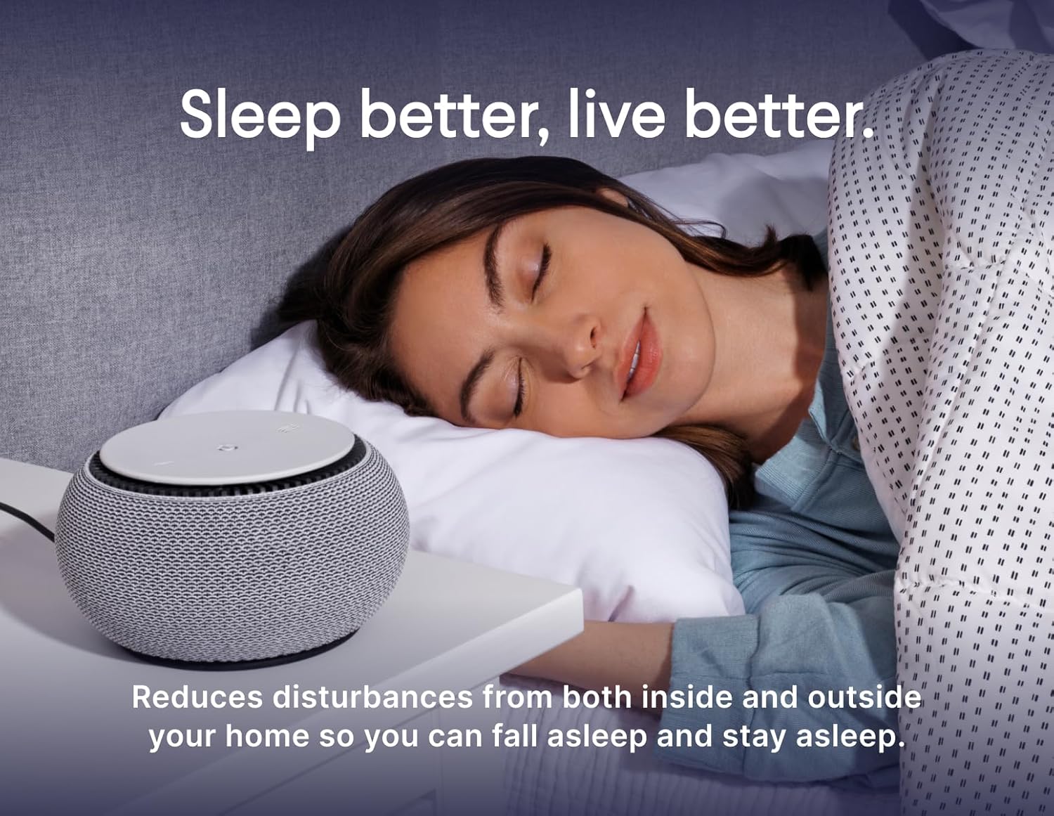 SNOOZ Smart White Noise Machine - Real Fan for Non-Looping Sound | Portable Sleep Aid for Home & Travel