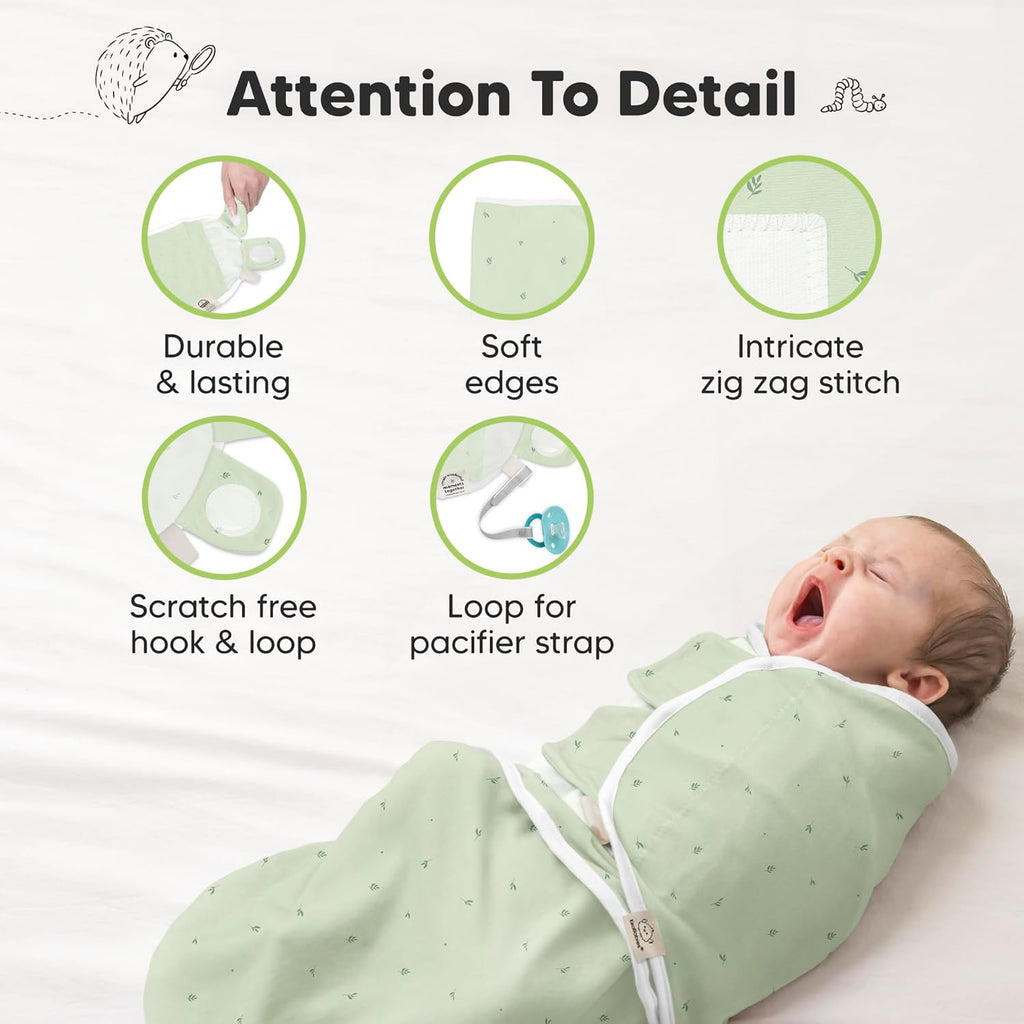Skiennix Organic Baby Swaddle Sleep Sacks - Soft & Snug for Newborns 0-3 Months | 3-Pack (Bunnies, XS)