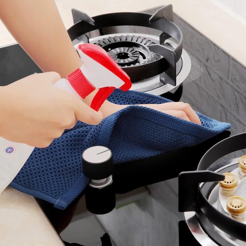Homaxy 100% Cotton Waffle Weave Kitchen Dish Towels - Ultra Soft & Absorbent | 13 x 28 Inches, Navy Blue, 6-Pack