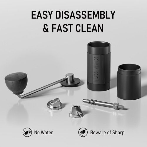 STARESSO D6 PLUS Portable Manual Coffee Grinder with Numerical Adjustable Setting, Stainless Steel Conical Burr for Consistent Grind, Easy to Use for Espresso, French Press, Pour Over, Cold Brew