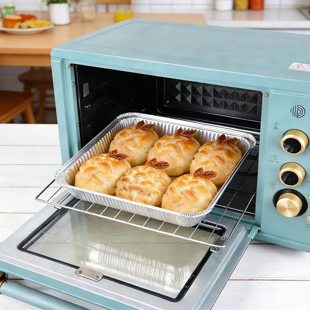 Aluminum Pans | 50 Pack Disposable 8x8 Inch Foil Baking Trays - Ideal for Cooking & Food Storage