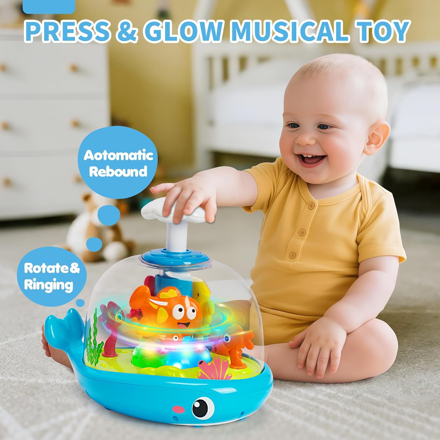 Skiennix Musical Aquarium Baby Toy - Early Learning Sound & Light Features | 6-12 Months