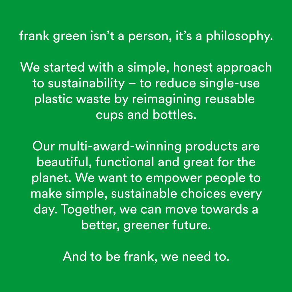 Frank Green - Ceramic Reusable Bottle - Stainless Steel Water Bottle With Straw, Insulated Water Bottle, Metal Water Bottle - Flip Straw Lid - 34oz - Deep Ocean