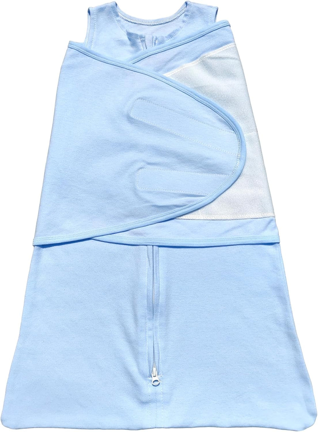Skiennix Adjustable Cotton Swaddle Sleep Sack - Soft & Breathable Wearable Blanket for Babies 3-6 Months | Cozy Solid Blue Design