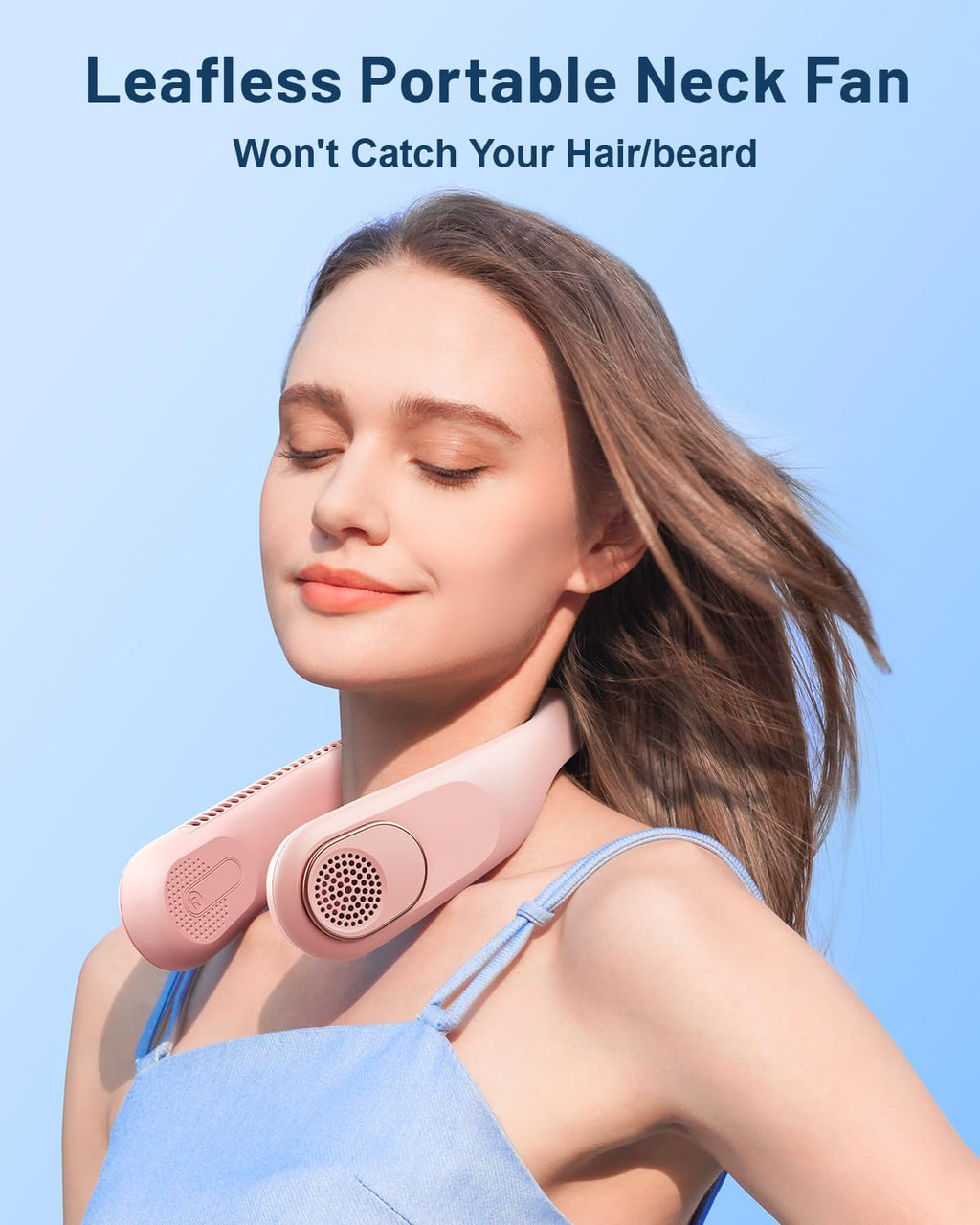 Sweetfull Portable Neck Fan - 360° Bladeless Cooling | USB Rechargeable 4000mAh Wearable Fan for Travel & Gifts