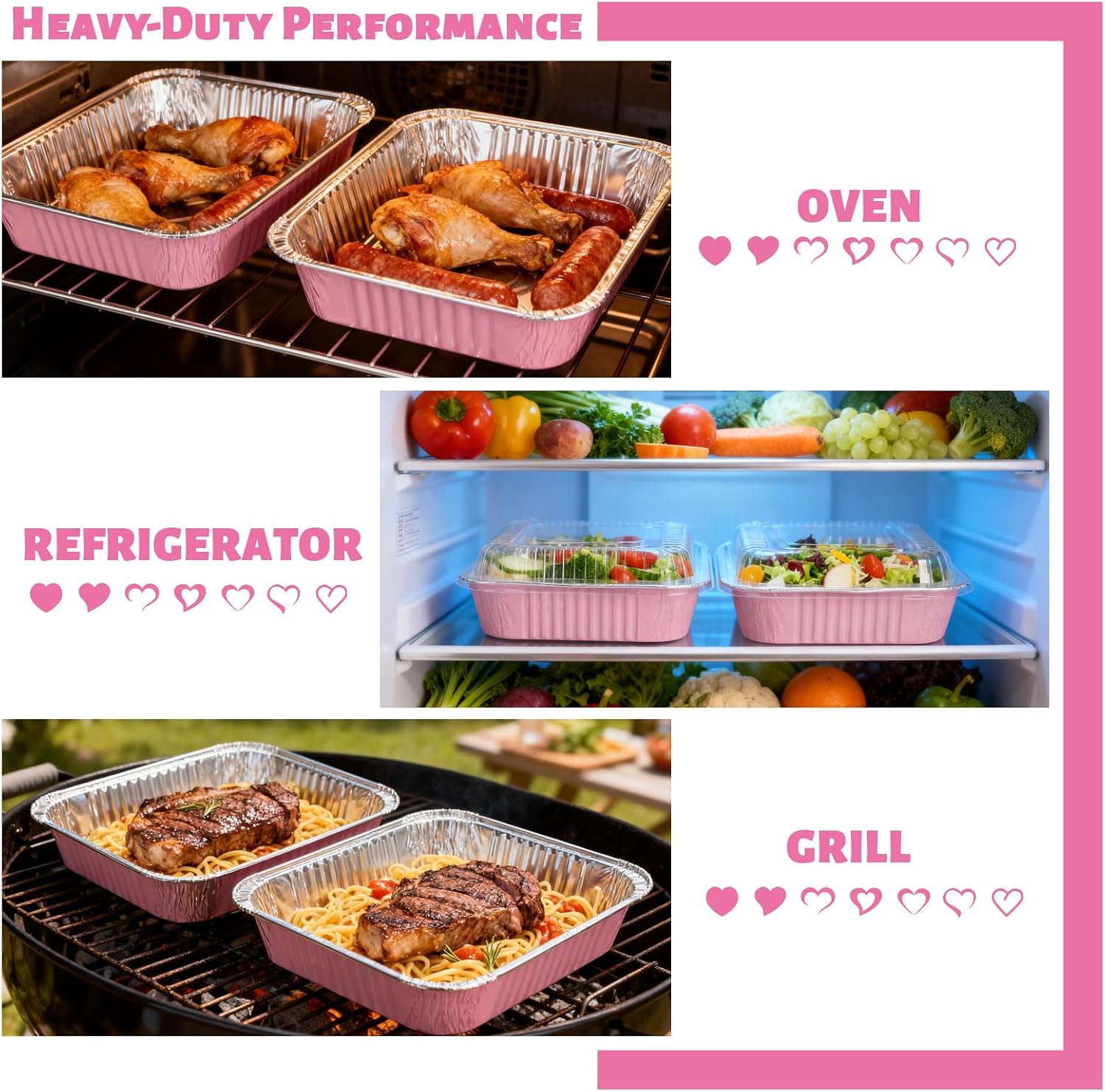 Pink Aluminum Baking Pans by [Brand Name] - 35 Pack 8x8 Inch with Lids | Perfect for Parties & Events
