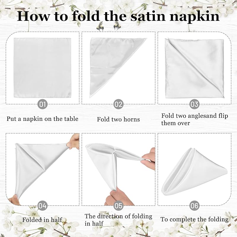 Silver Satin Napkins 17x17in 80 Pack - Elegant Wedding Table Linen, Foldable Cloth Napkins