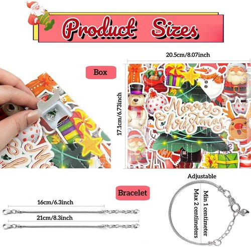 Advent Calendar 2025 - DIY Jewelry Charm Bracelet Kit for Girls | 24-Day Christmas Countdown Gift