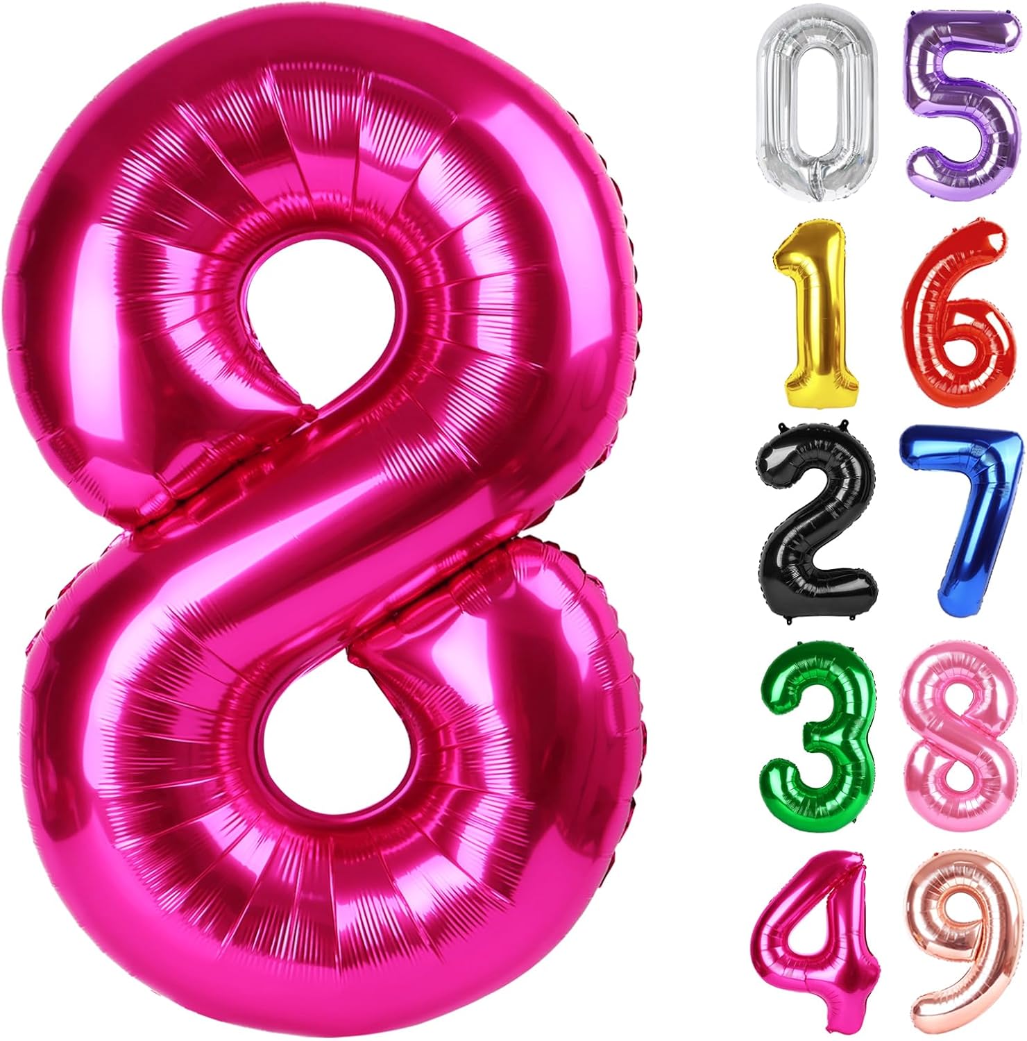 Number 8 Balloon by [Brand Name] - Hot Pink 40 Inch Foil Balloon for 8th Birthday Party Decorations