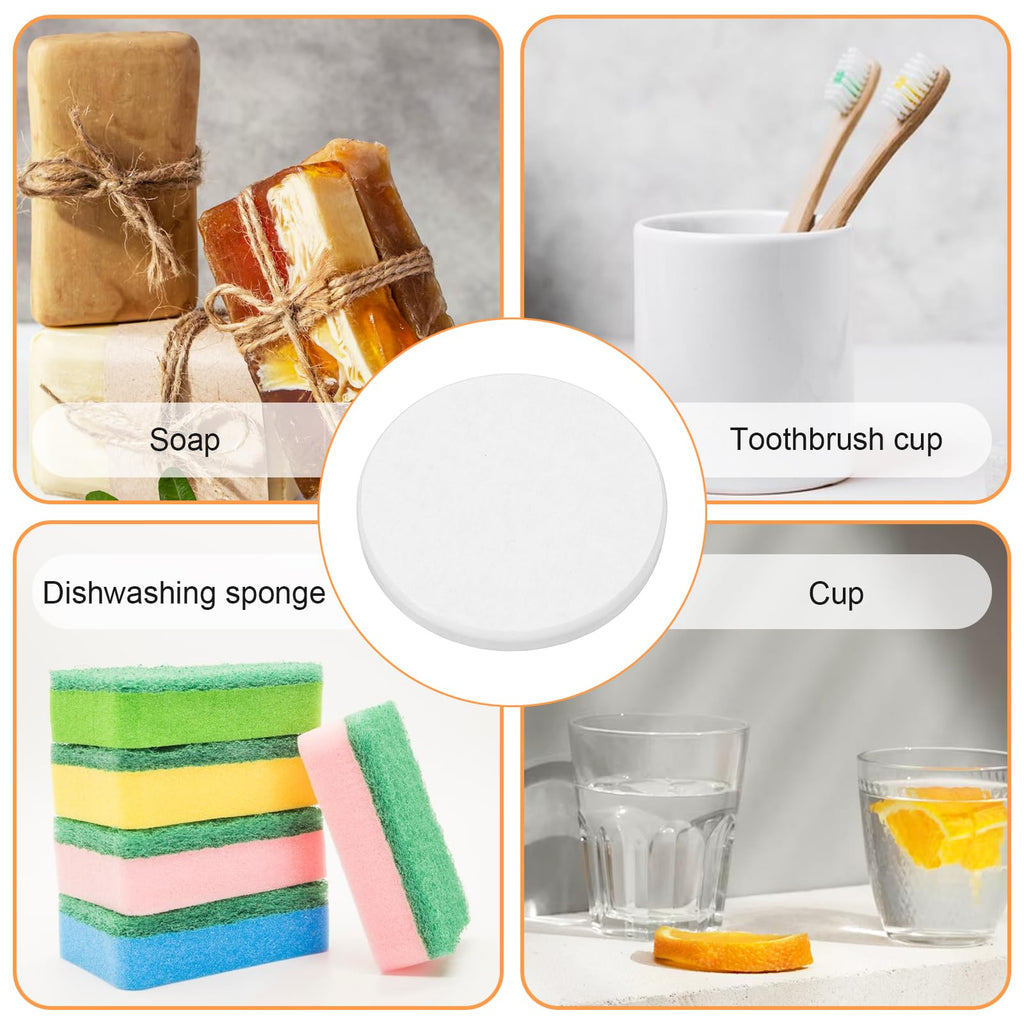 5Pcs Water Absorbing Stone Tray for Sink Water Absorbent Diatomite Trays Fast Drying Stone Sink Tray Diatomaceous Coaster Stones Drying Trays for Hand Soap Dish Cosmetic Bottles Toothbrush Holders