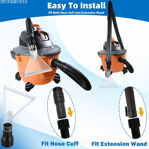 Happy Tree Shop Vac Attachment - Universal Fit with Clear Heads for Upholstery & Carpet Cleaning | 7.5" & 3.5" Adapters