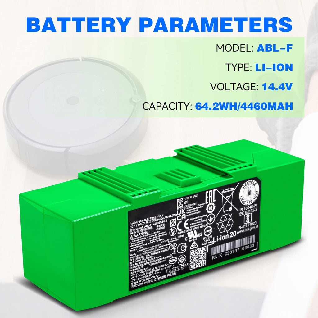 ABL-F Battery Replacement for iRobot Compatible with Roomba i8 i8+ i7 i7+ 7150 7156 7158 7550 7558 i6 i4 4150 i4+ 4550 4552 i3 i3+ 3150 3158 3550 3556 e5 e5152 e5154 e5158 e6 6198 e6198 J7 7550 J7550