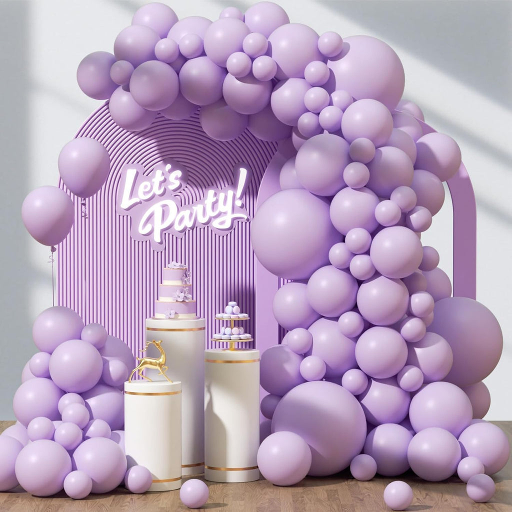 Skiennix 120pcs Pastel Purple Balloons - Light Purple Balloon Garland for Baby Showers & Parties