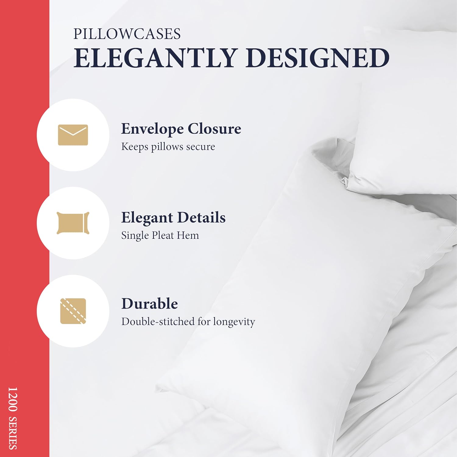 Regine Switzerland 100% Egyptian Cotton King Size Sheets Set - Luxury 1200 Series, Soft Cooling, 17" Deep Pocket, White (4 PC)