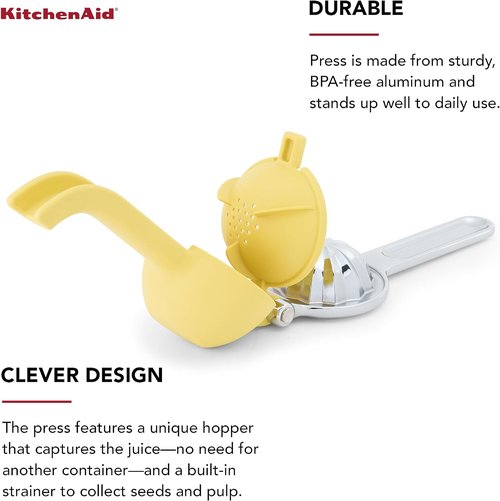 KitchenAid Citrus Juice Press Squeezer - Efficient Lemon & Lime Juicing with Seed Catcher | 8 Inch