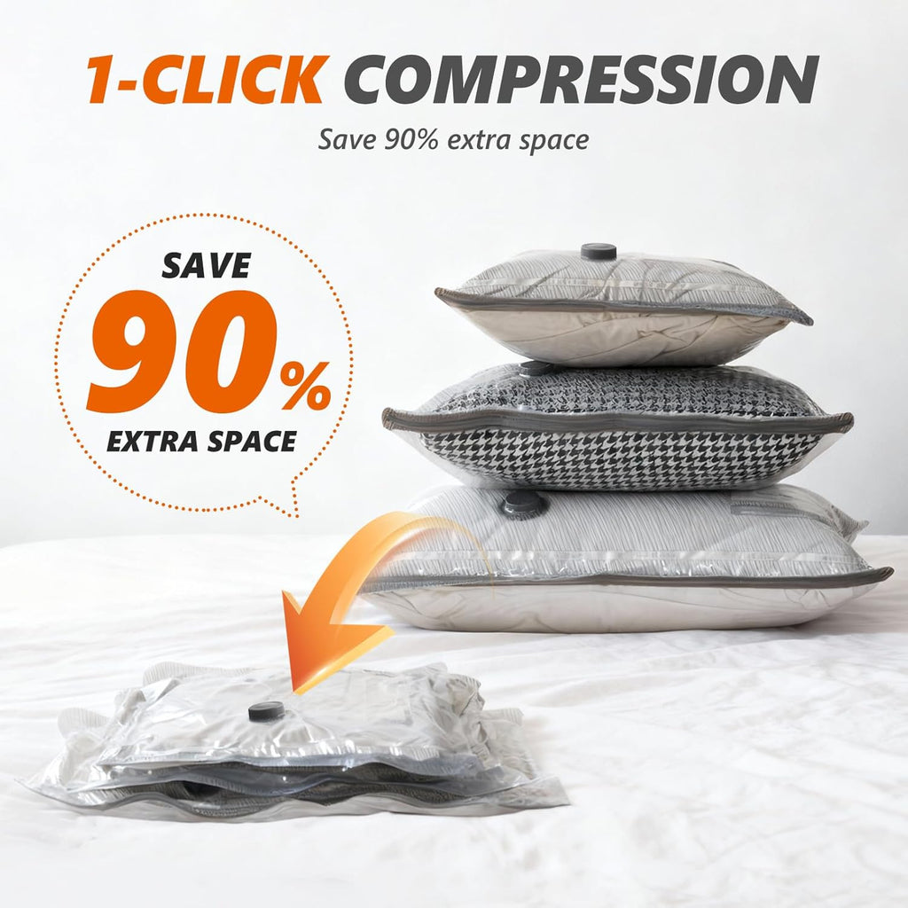 Vacuum Storage Bags 15 Pack by [Brand Name] - Premium Tear-Resistant with Electric Pump | Space-Saving Travel Essentials