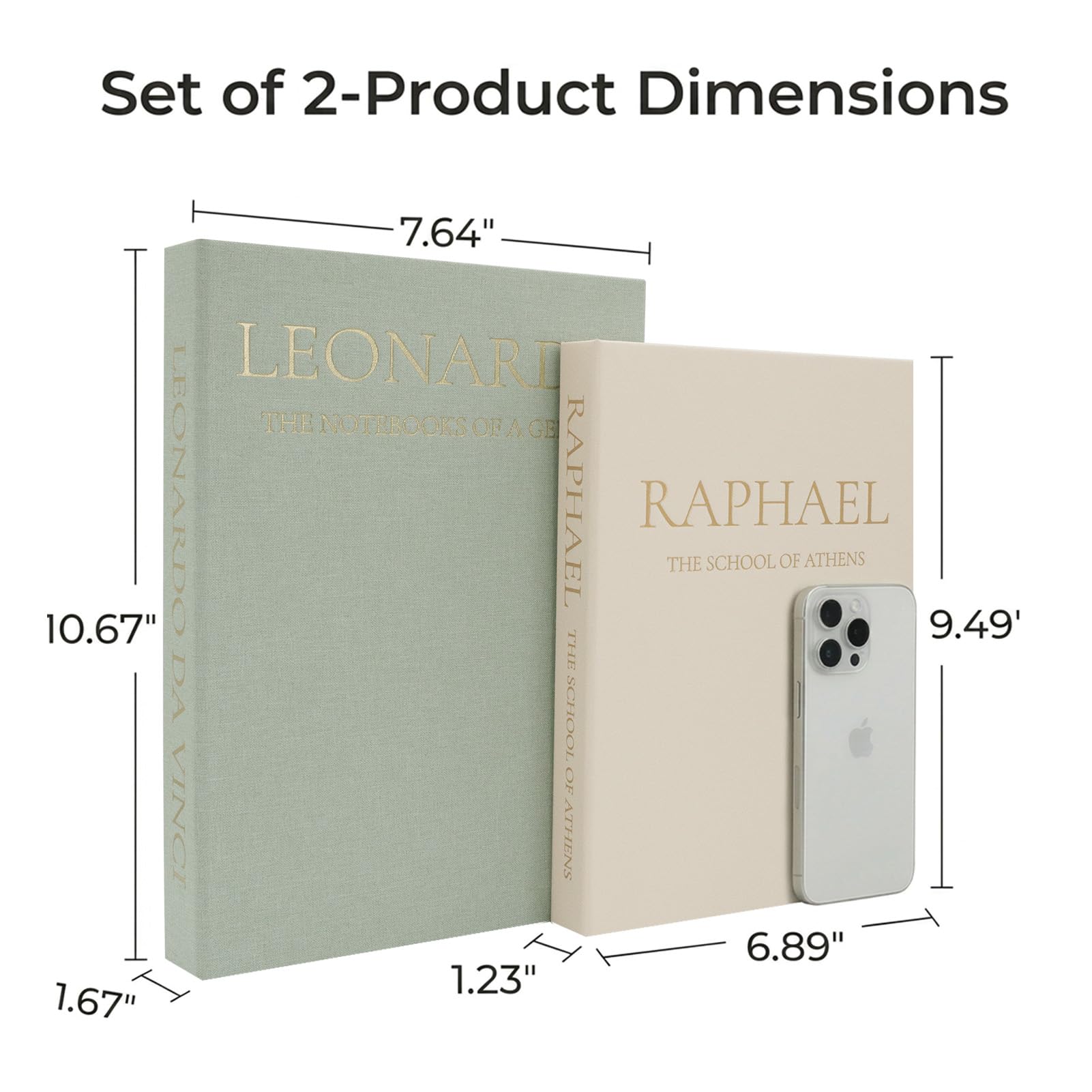 Upgraded Decorative Books for Home Decor - Coffee Table Faux Books for Decoration, Linen Fake Book Storage Box for Entryway, Bookshelf, Modern, Boho, Farmhouse & Neutral Aesthetic Decor, Set of 2