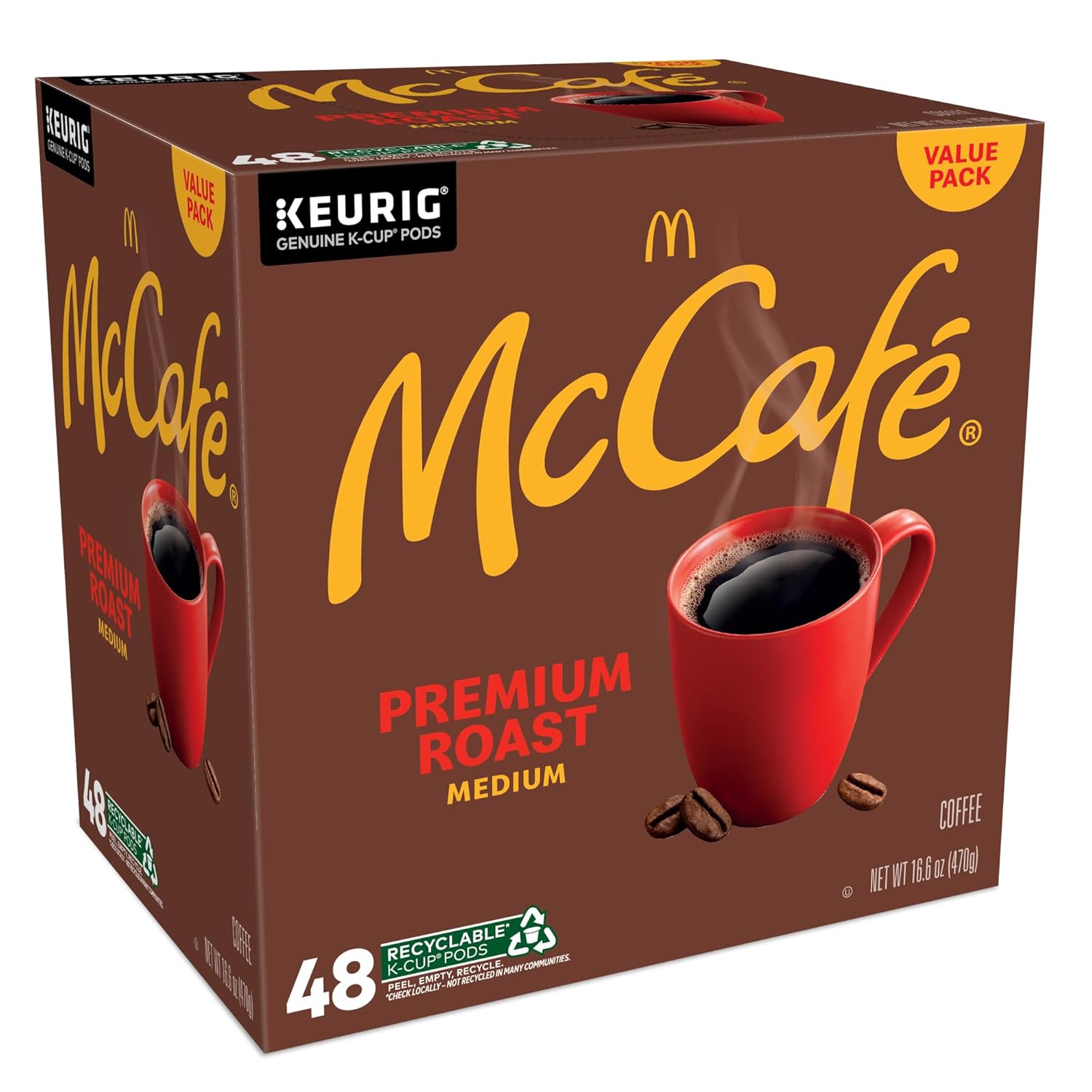 McCafé Premium Roast K-Cup Pods - Medium Roast Coffee, 48 Count for Rich Flavor and Convenience