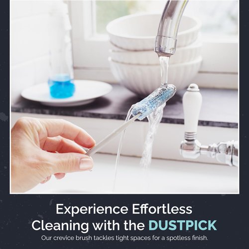 Reusable Feather Duster & Crevice Cleaning Brush | Versatile Cleaning Tools for Blinds, Window Tracks, Shutters, Baseboards, Kitchen Gaps | Microfiber Window & Space Cleaner (Pack of 2)